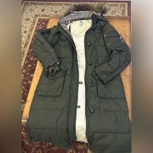 Triple Five Soul Long Dark Green Puffer winter Jacket- Women’s